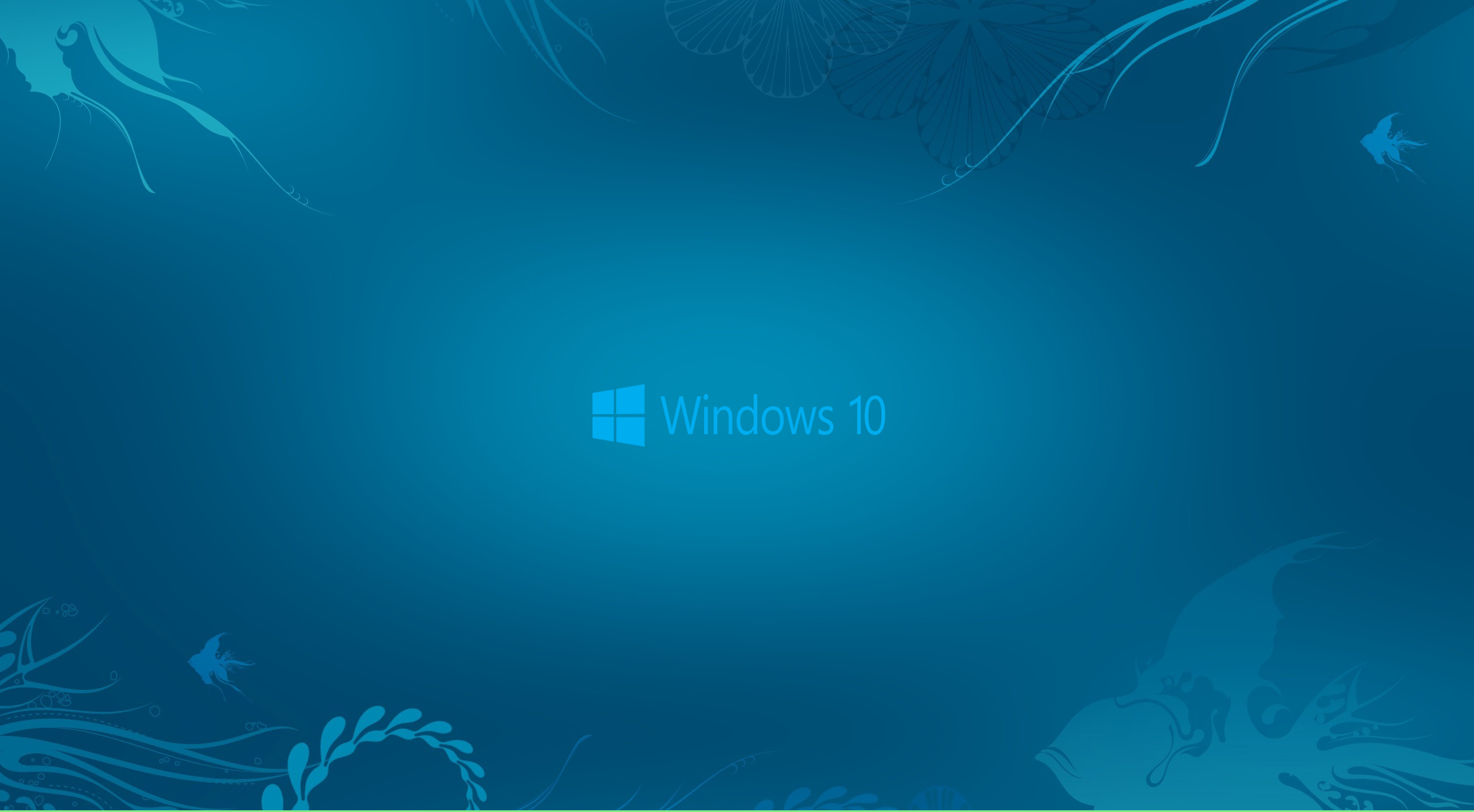 Windows Wallpaper With New Logo On Deep Blue Sea Hd