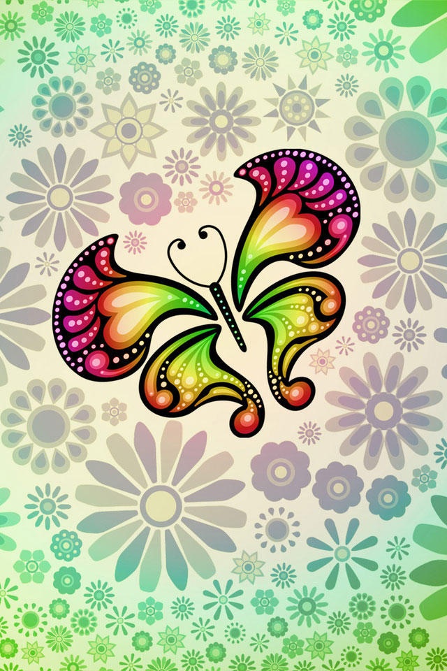 The butterfly design pattern iPhone Wallpaper iPod Touch Wallpapers