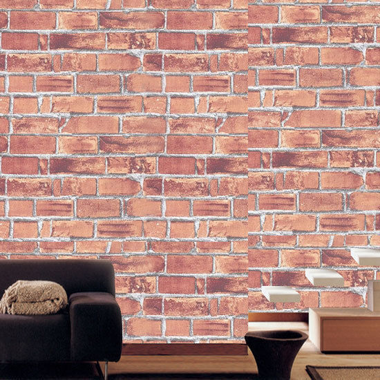 Natural Brown Brick Effect Self Adhesive Wallpaper Vinyl Home Depot