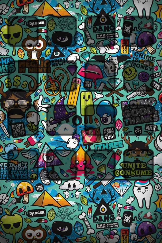 Graffiti Shelf iPhone Wallpaper
