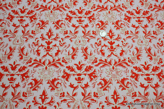 wwwetsycomlisting845520831960s vintage wallpaper red and pink