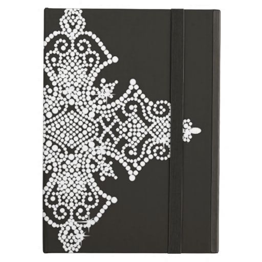 Cross Silver Bling On Black Background Print Case For iPad Air