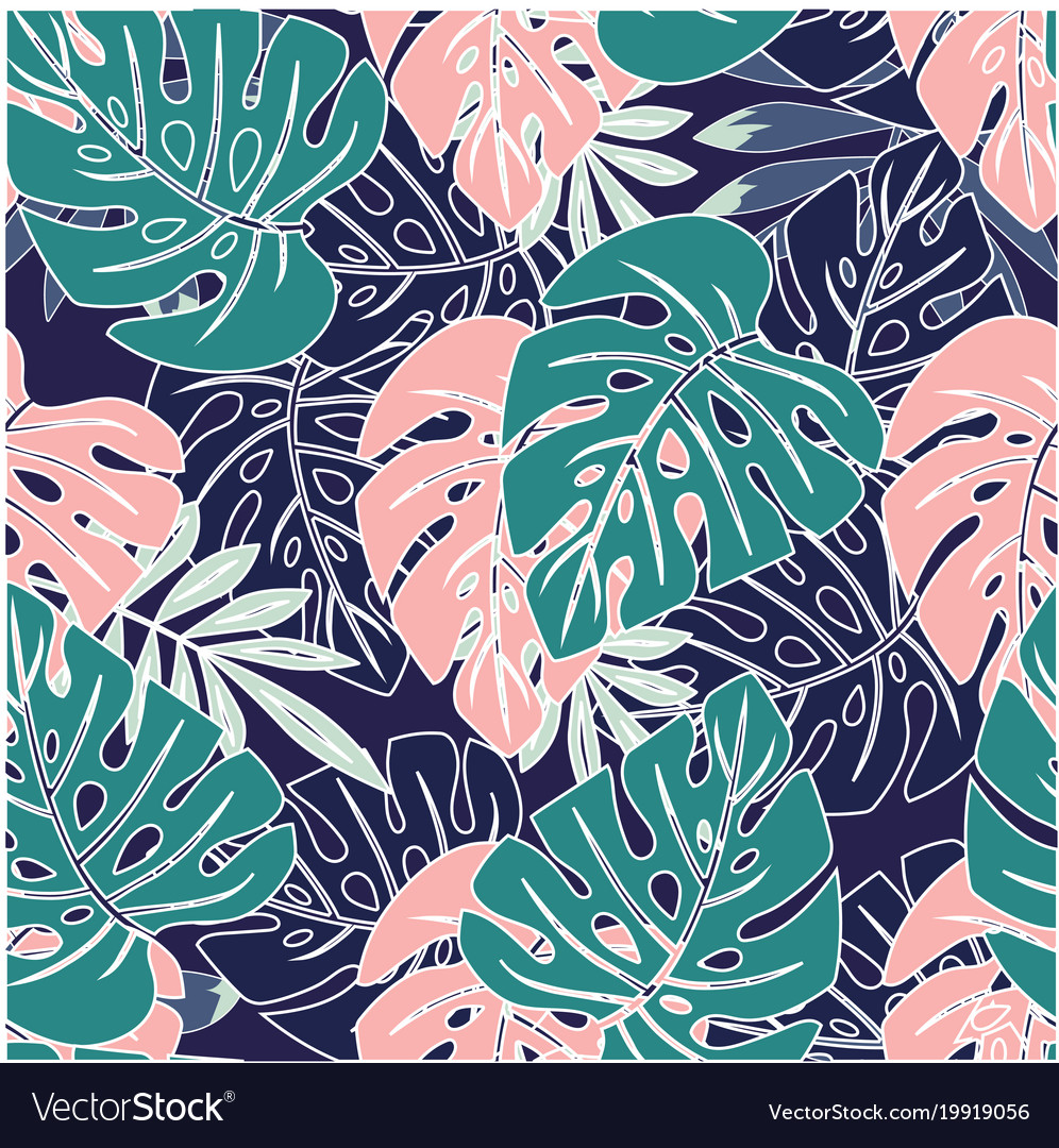 Wallpapers tropical leaves Royalty Free Vector Image
