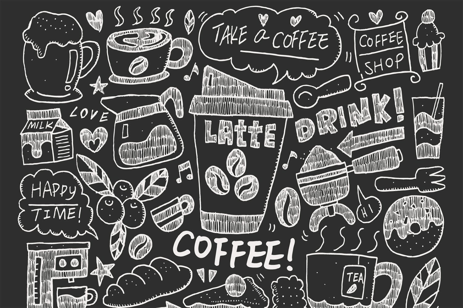 Coffee Doodle Wallpaper