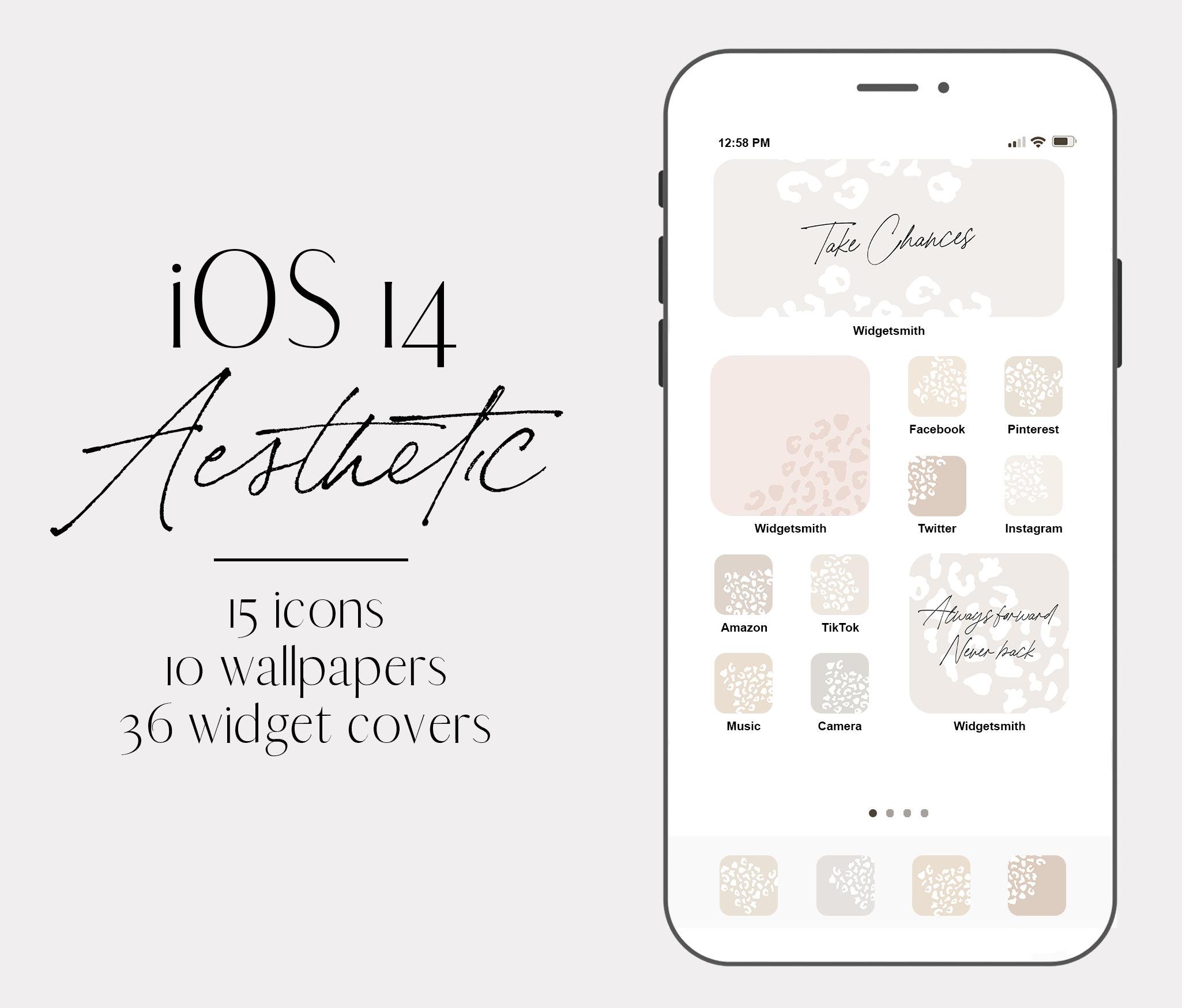 Ios 14 Iphone Aesthetic Apple Home Screen Icons Iphone   Etsy