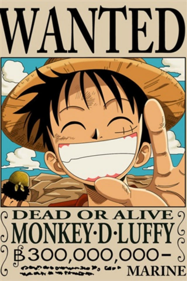 Luffy Wanted One Piece Wallpaper iPhone