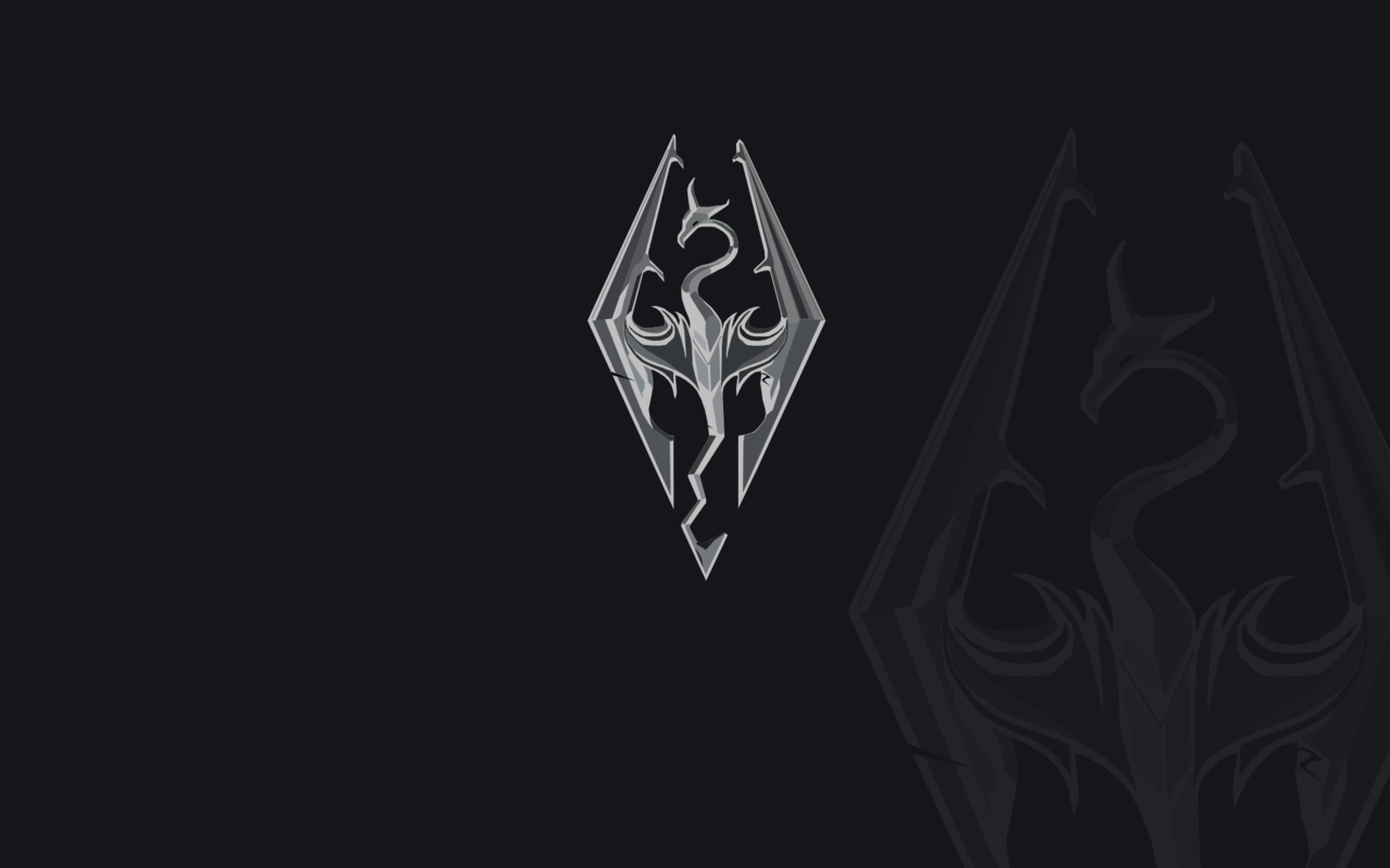 Skyrim Logo Black Wallpaper Background