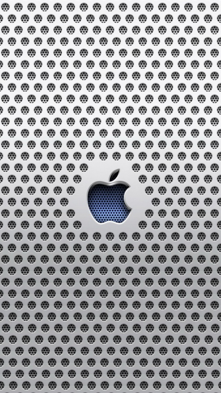 Apple Logo Metal Grid Carving iPhone Wallpaper Ipod HD