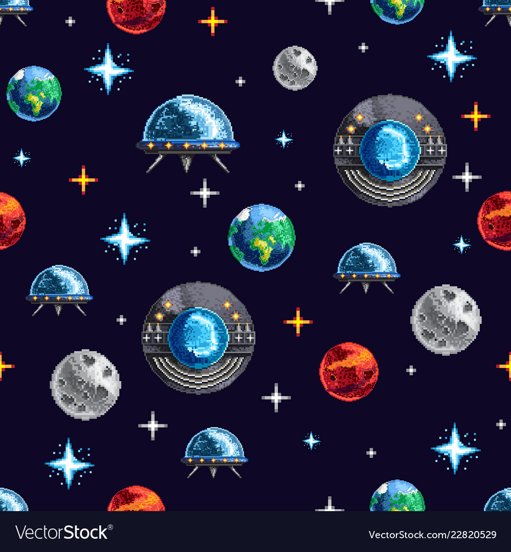 Space Repeat Pixel Background Royalty Vector Image