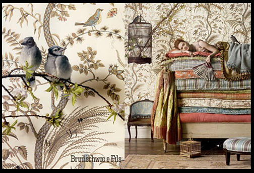had saved from a Brunschwig Fils Bird and Thistle advertisement