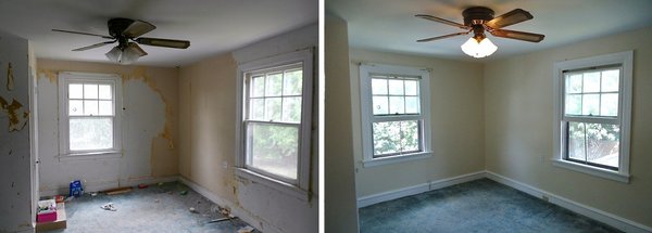 Before And After Wallpaper Removal Window Trim Wall Ceiling