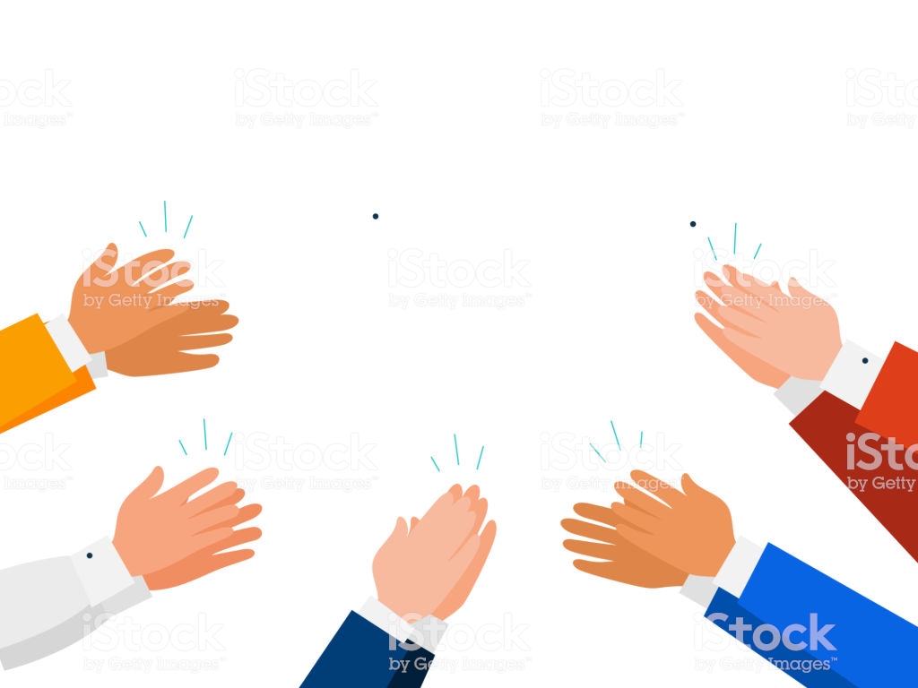 Group Of People Giving An Applause Isolated On White Background