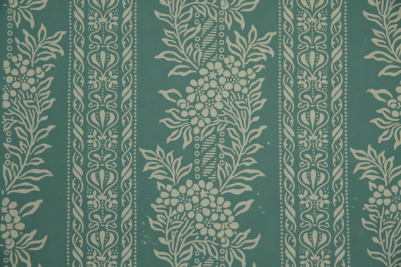 S Vintage Wallpaper Beautiful Antique Floral Stripe Of Teal And