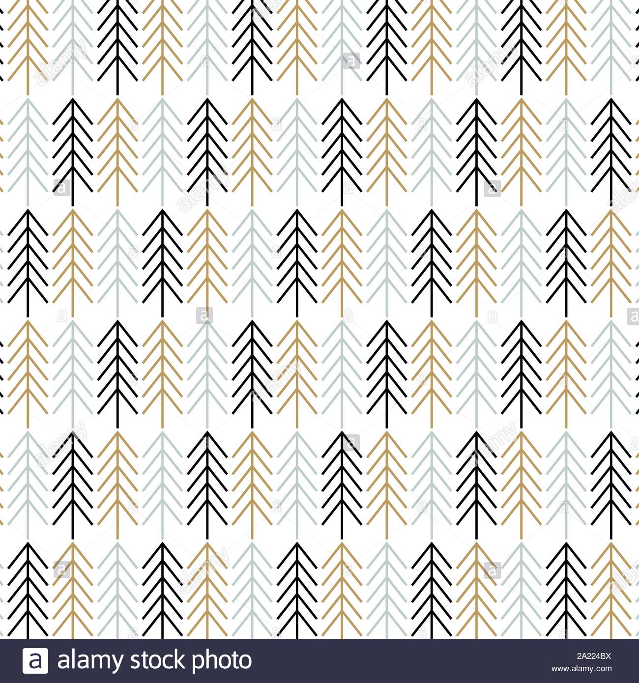 Christmas Tree Pattern Background Scandinavian Design Vector