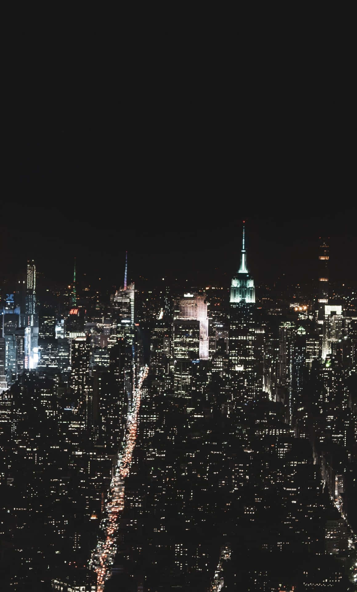 New York City Night Darkness iPhone Wallpaper