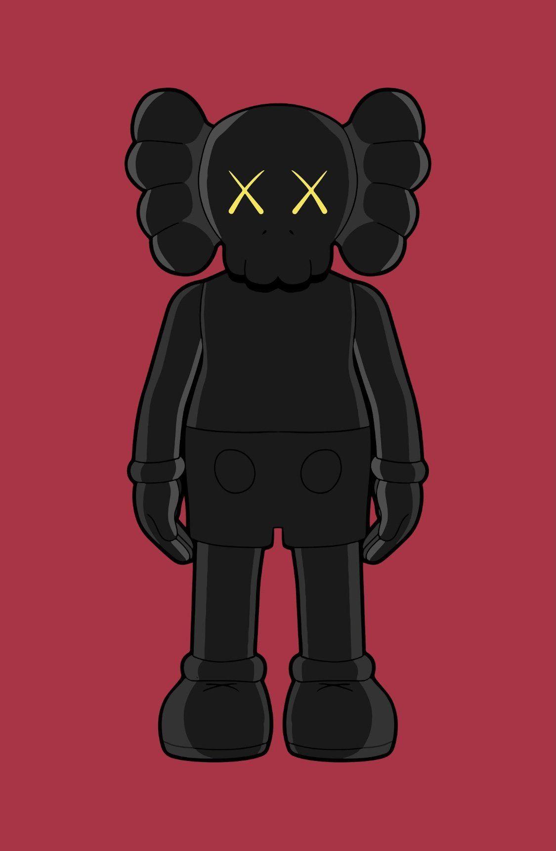 Kaws Red Panion Poster Wallpaper iPhone