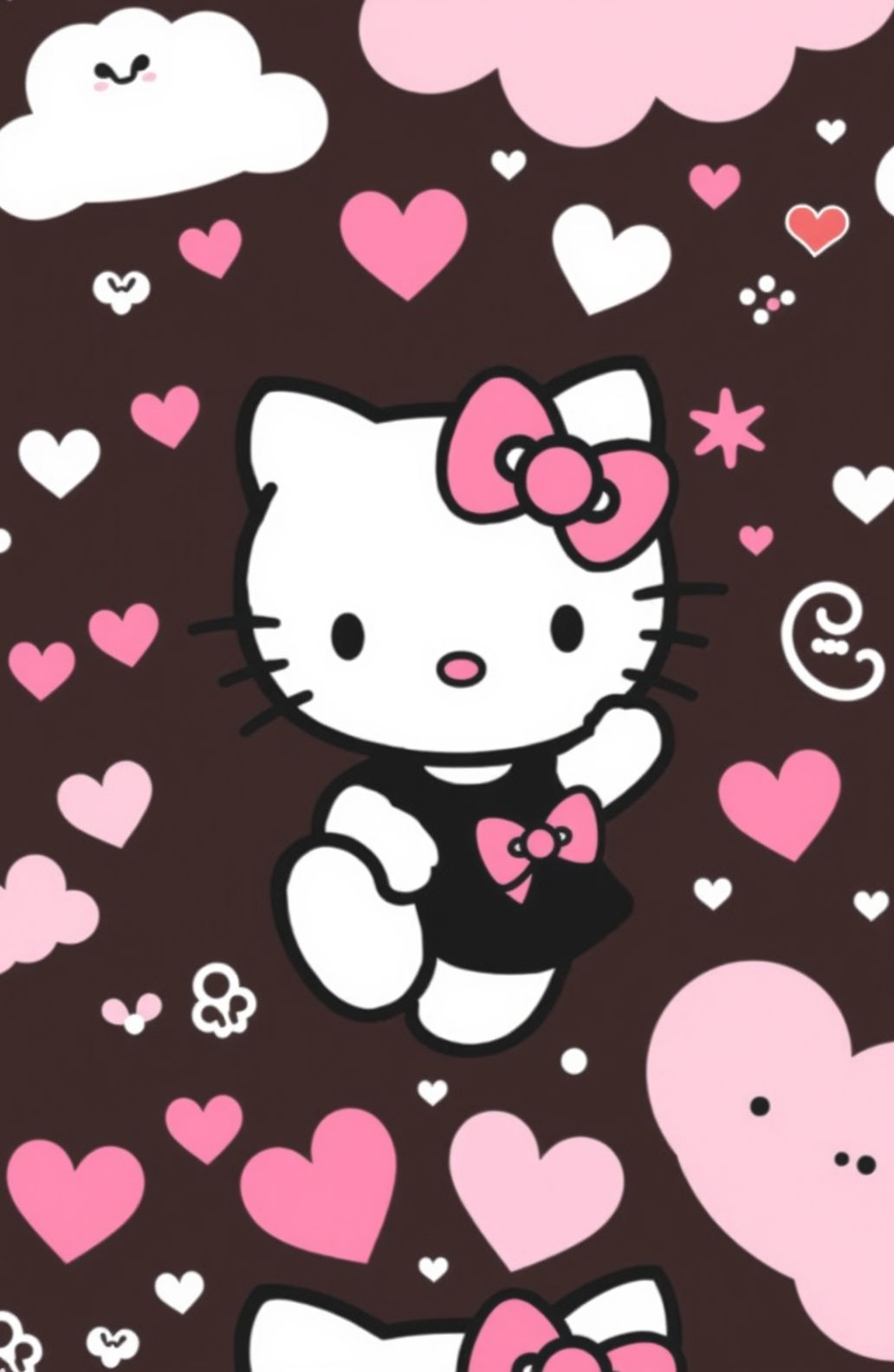 Hello Kitty Black And Pink Wallpaper