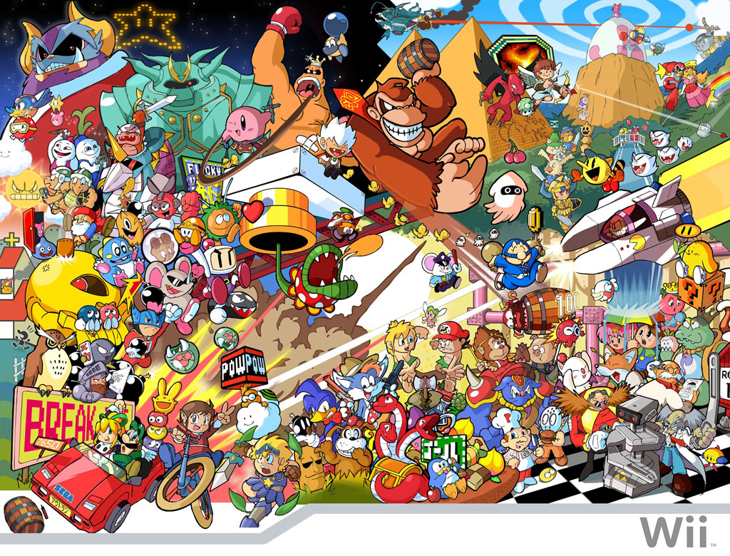 Classic characters from old retro video games New super mario bros 1024x780