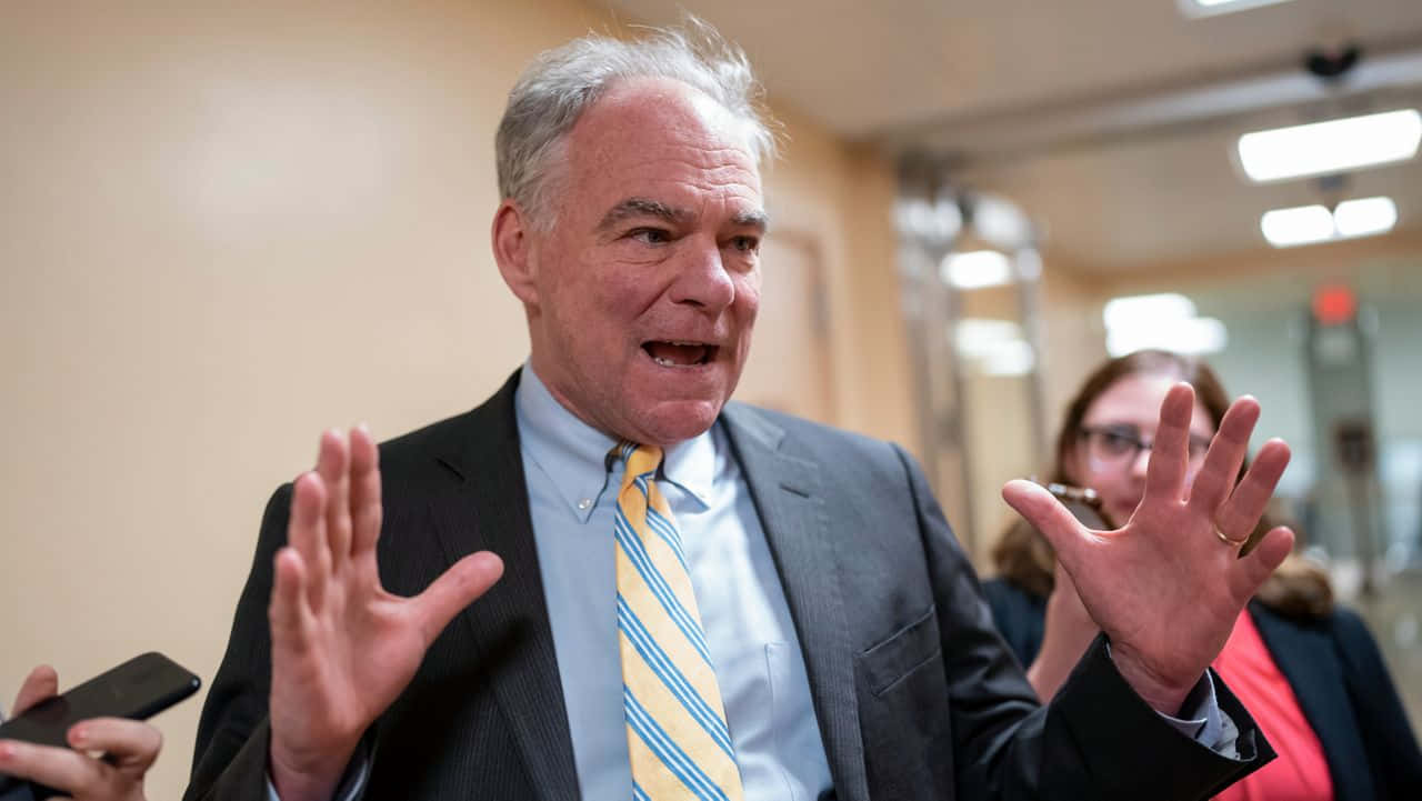 Tim Kaine With Striped Tie Wallpaper