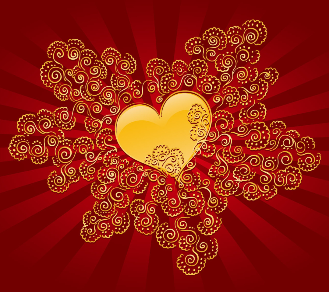 Tags Yellow Heart On Red Wallpaper1080x960 Wallpaper