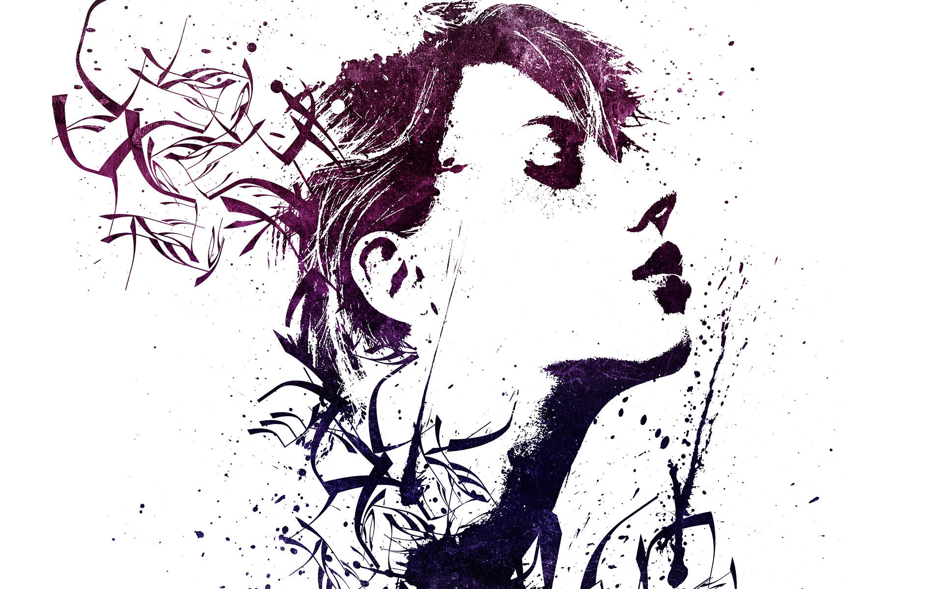 Woman Digital Art Drawing Wallpaper