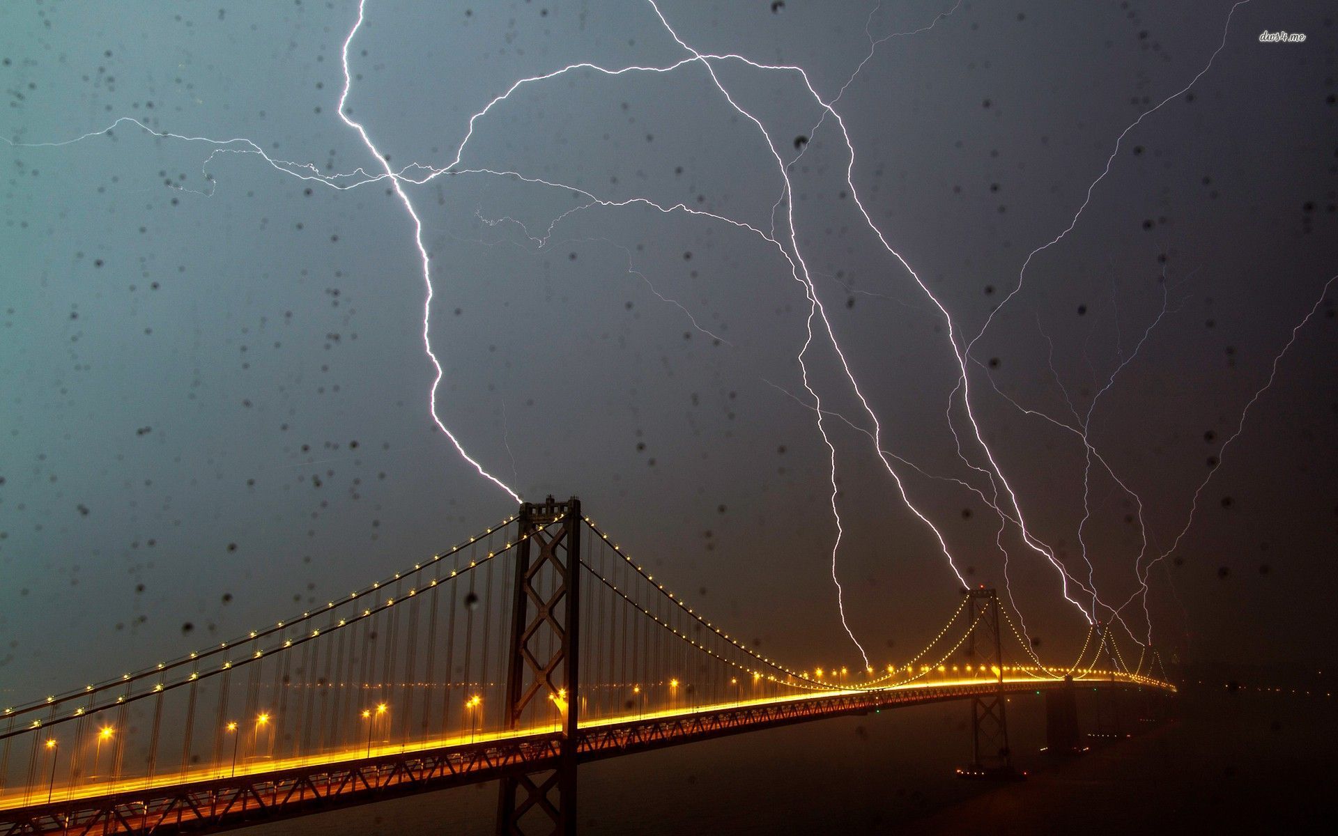 Lightning Over The San Francisco Oakland Bay Bridge Wallpaper