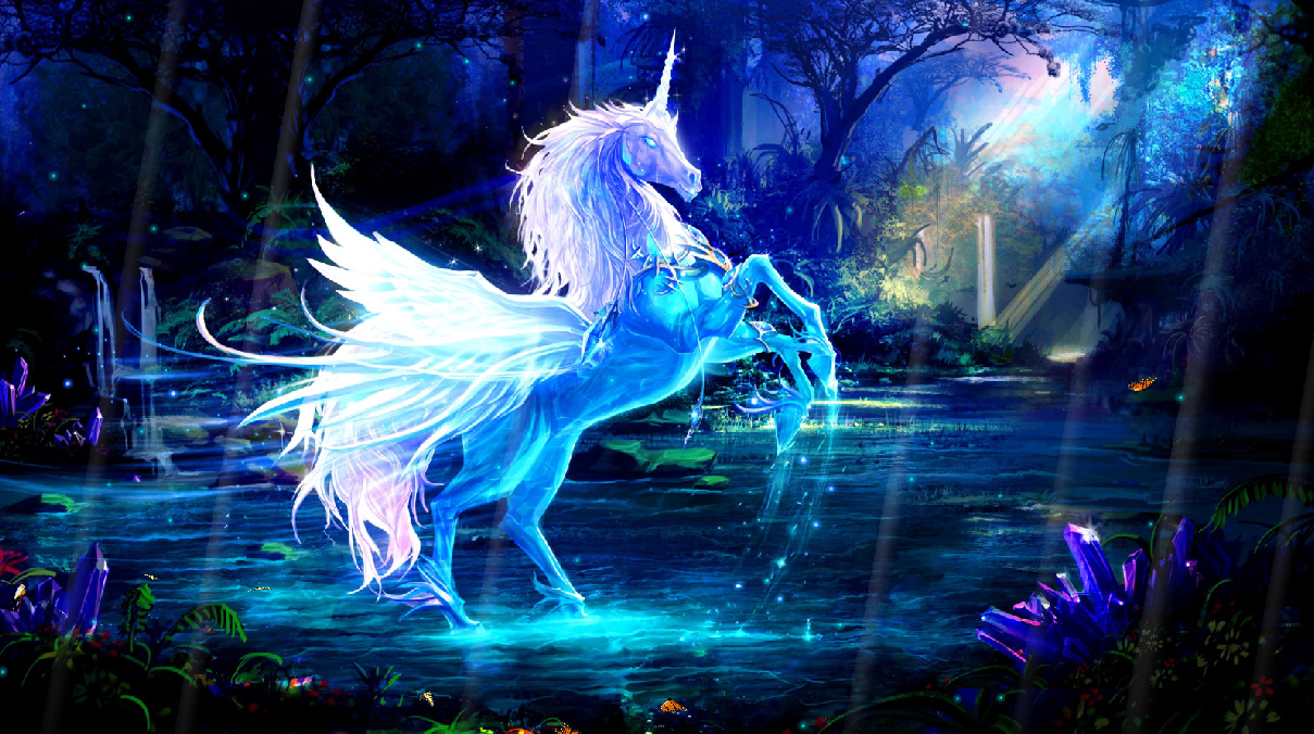 Howling Wolves Magic Unicorns Mists Of Pandaria Morning In The Forest