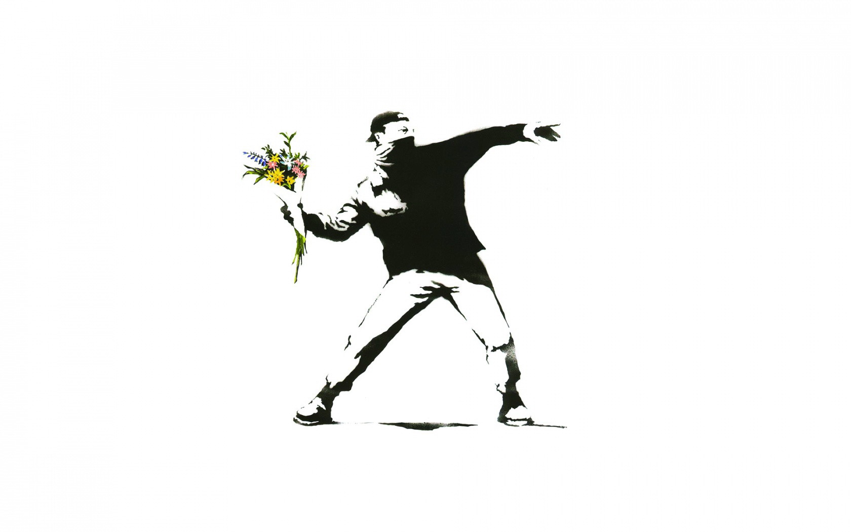 Thrower Banksy Wallpaper Flower