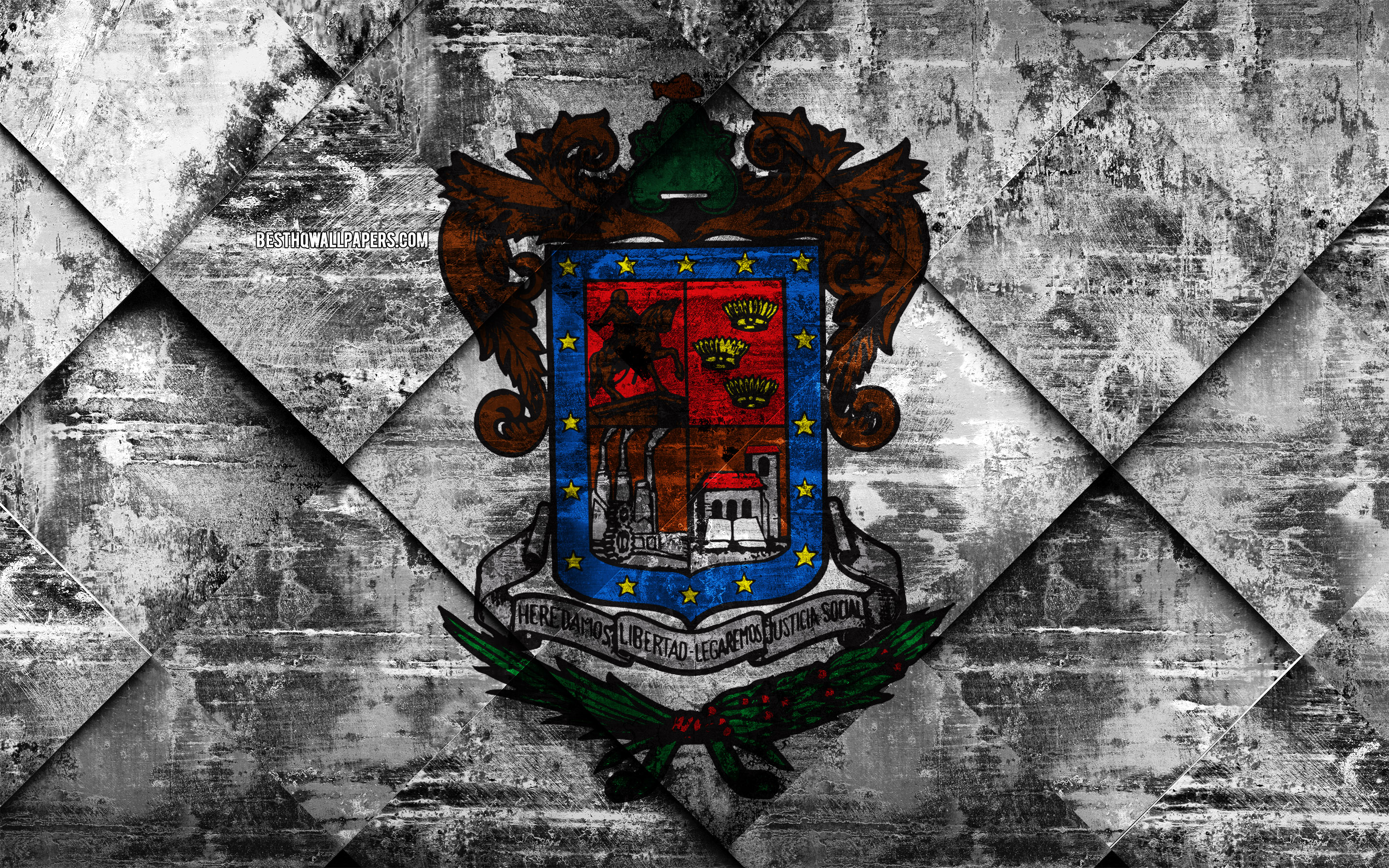 Wallpaper Flag Of Michoacan De Ocampo Grunge Art