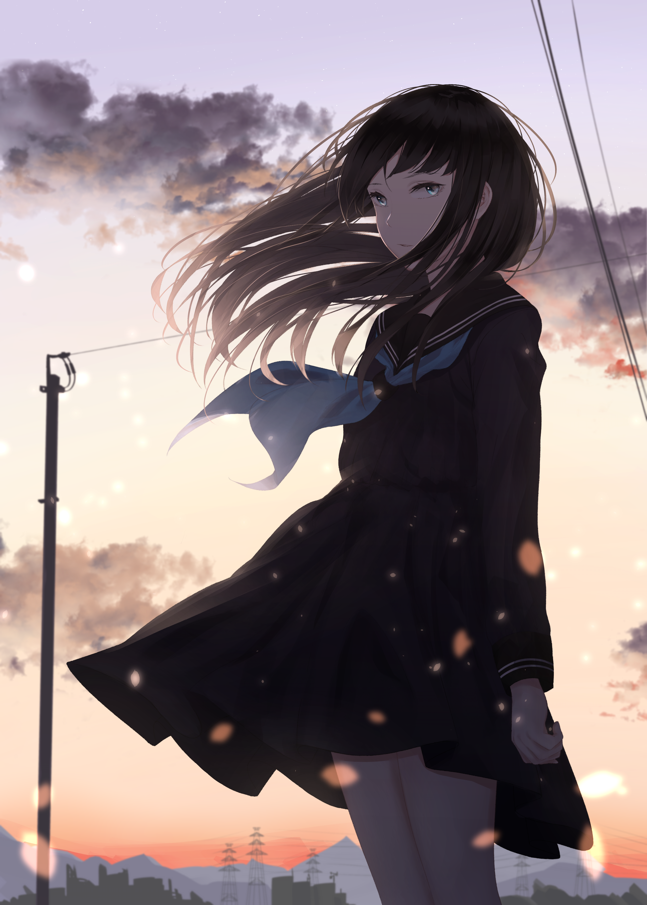 Saitoo Anime School Girl Sad Kawaii Manga Wallpaper