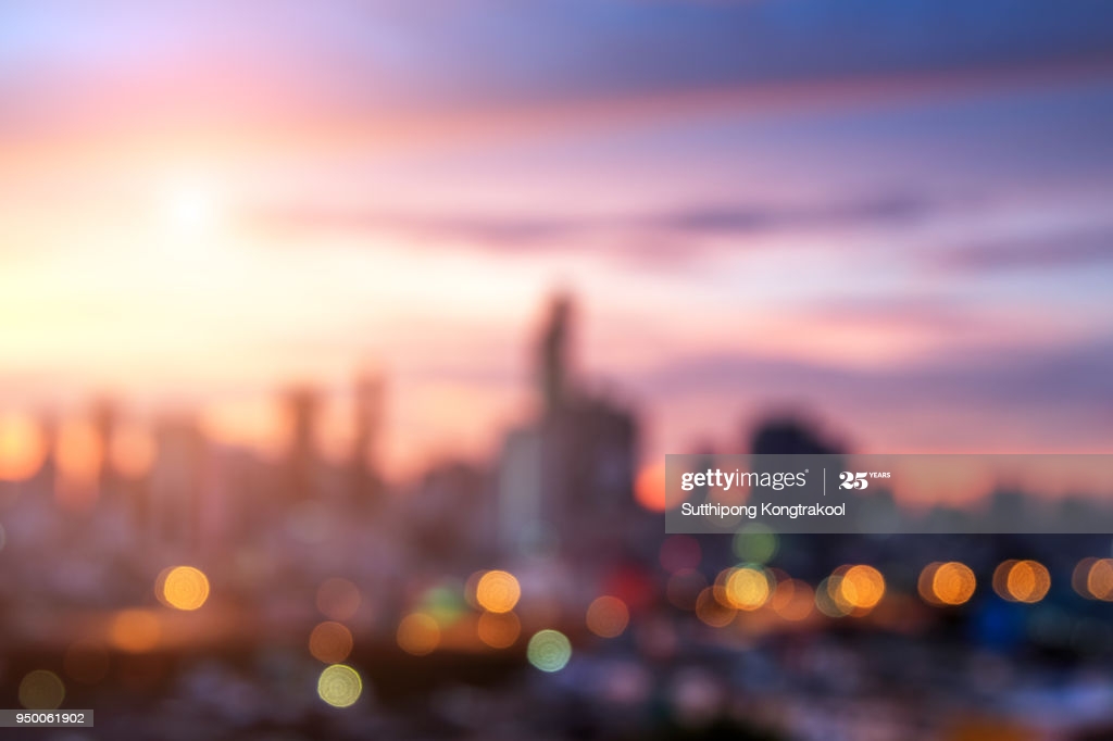 Blur Background Of Landmark Bangkok City Skyline Modern