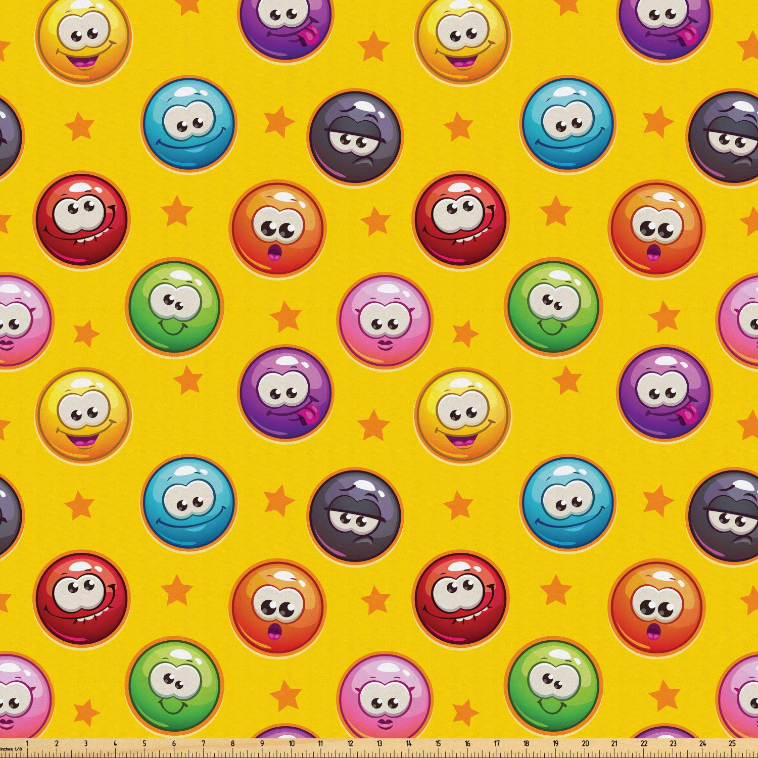 Amazon Ambesonne Emoji Fabric By The Yard Smiley Surprised