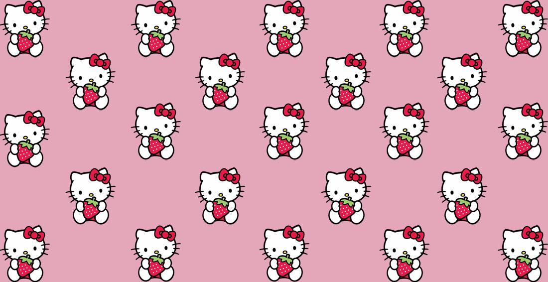 Hello Kitty Face Pattern Wallpaper - Hello Kitty Aesthetic Wallpaper