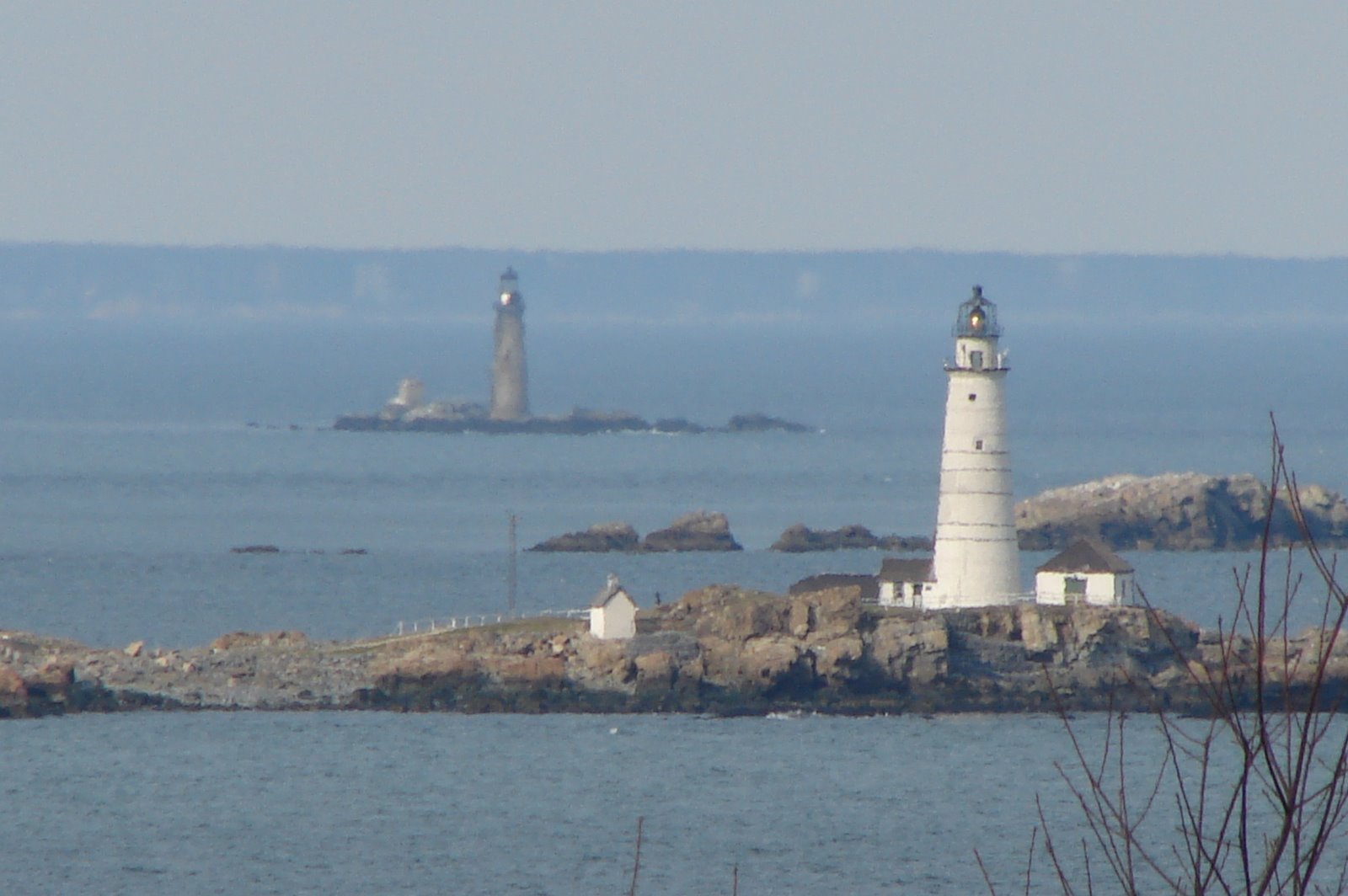 Boston Harbor Light In The Foreground And Graves Lighthouse