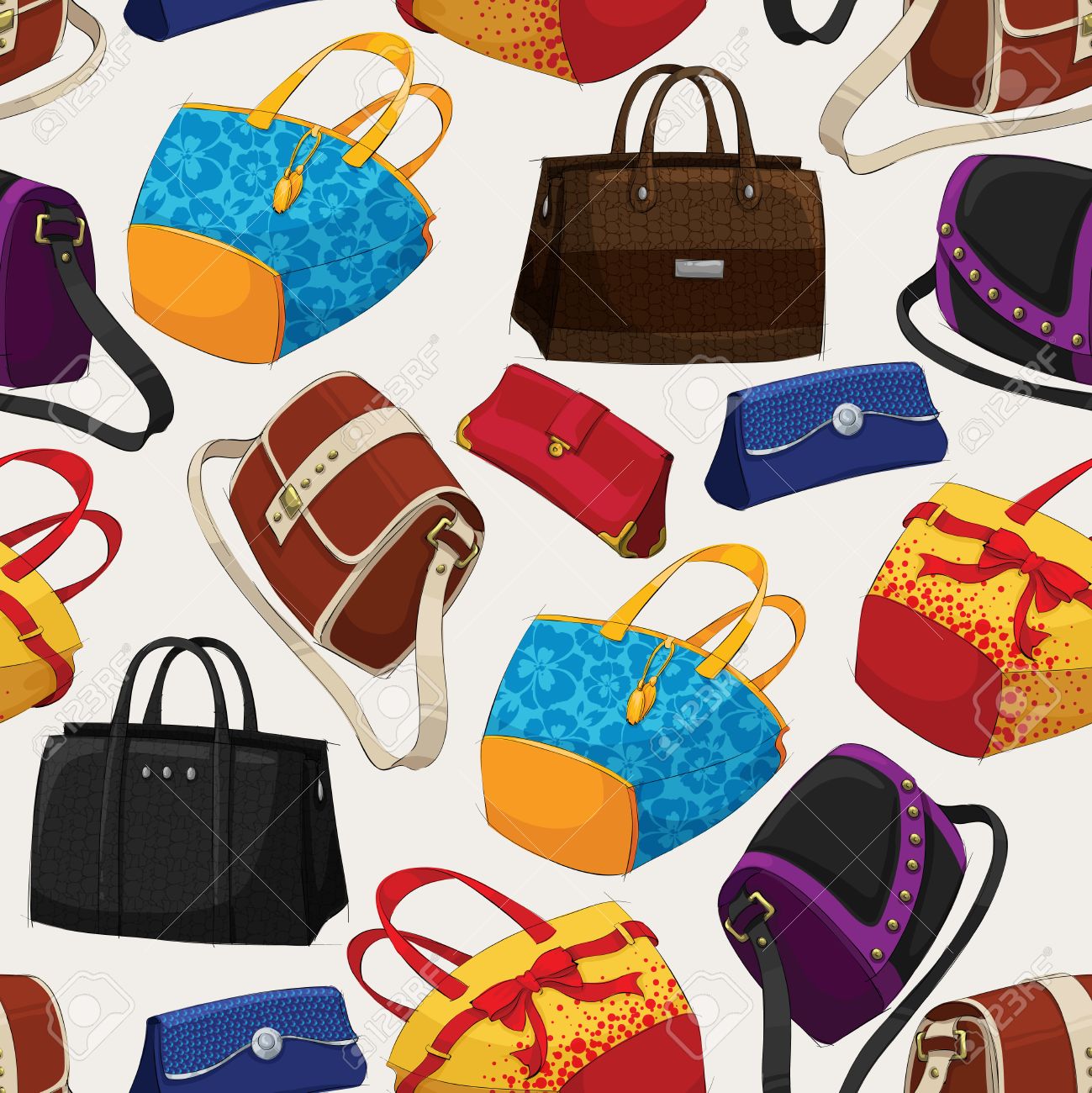 Seamless Woman S Fashion Bags Pattern Background Illustration