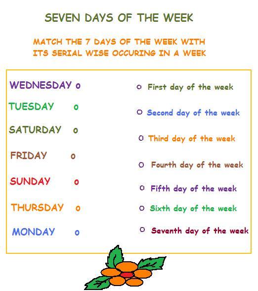 The Week Read Listen And Then Say Words Days Of Worksheet