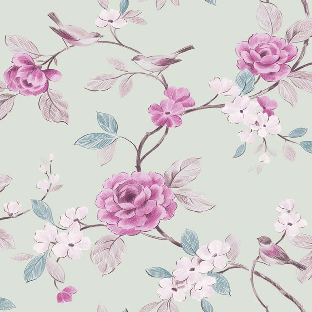  Pink   414500   Lara   Floral   Bird   Leaf   Arthouse Opera Wallpaper