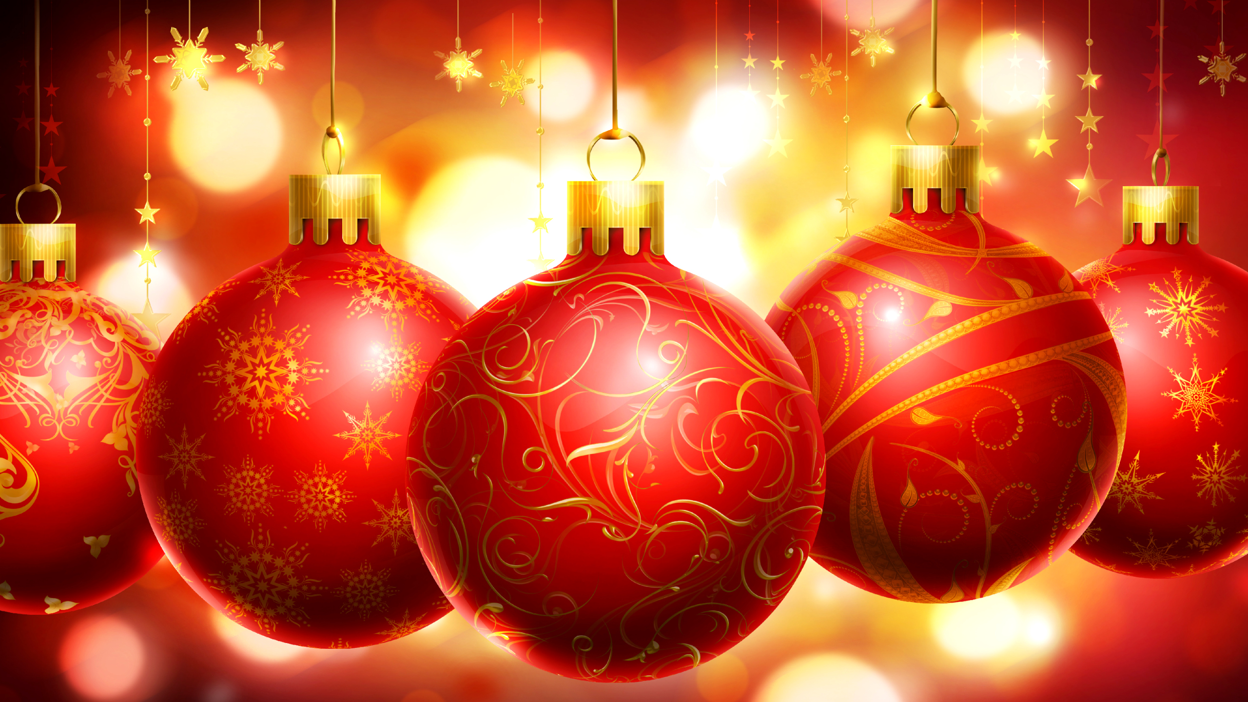 Merry Christmas Decorations Red HD Wallpaper For
