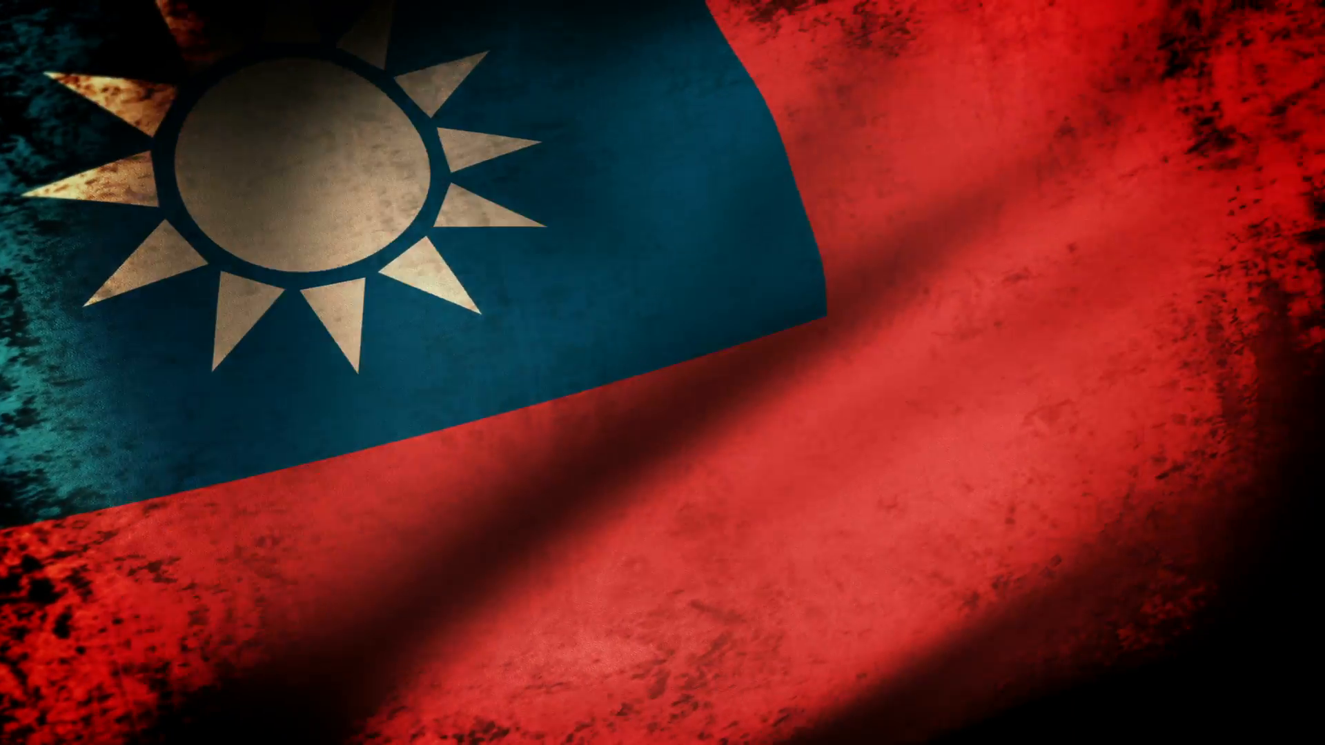 Taiwan Flag Waving Grunge Look Motion Background Storyblocks Video