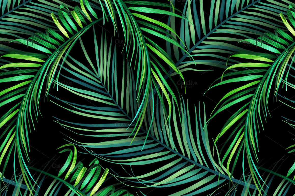 Free Download Jungle Palm Leaves Tropical Pattern Patterns On Creative Market 1160x772 For Your Desktop Mobile Tablet Explore 46 Tropical Leaf Wallpaper Tropical Print Wallpaper For Walls Tropical Palm