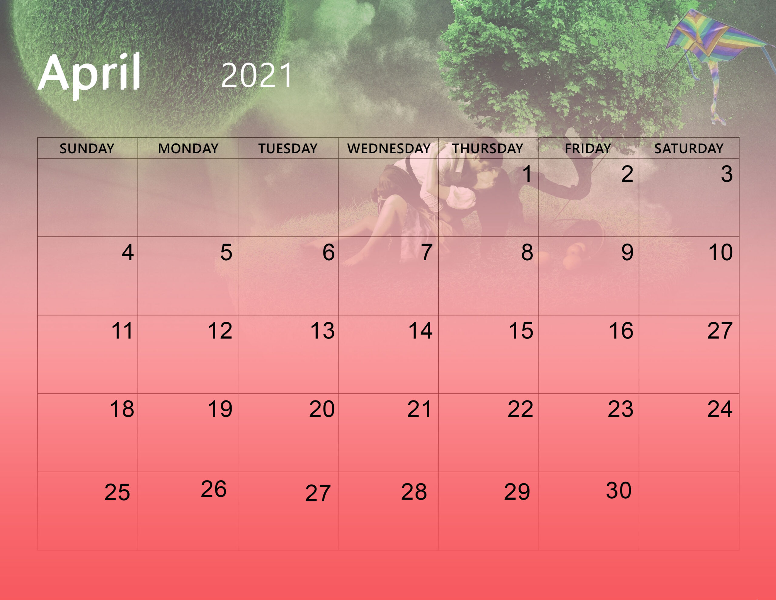 Cute April 2021 Calendar Desktop Wallpaper   Printable Calendar