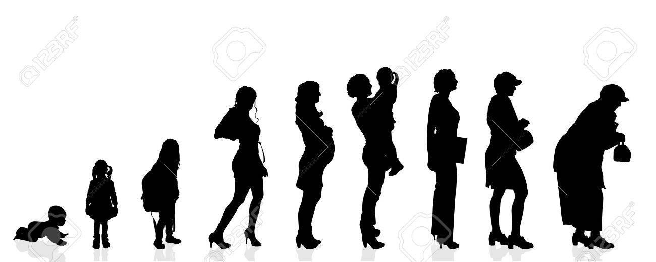 Vector Silhouette Generation Women On A White Background Royalty