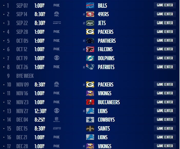 At Long Last Here Is Your Chicago Bears Schedule