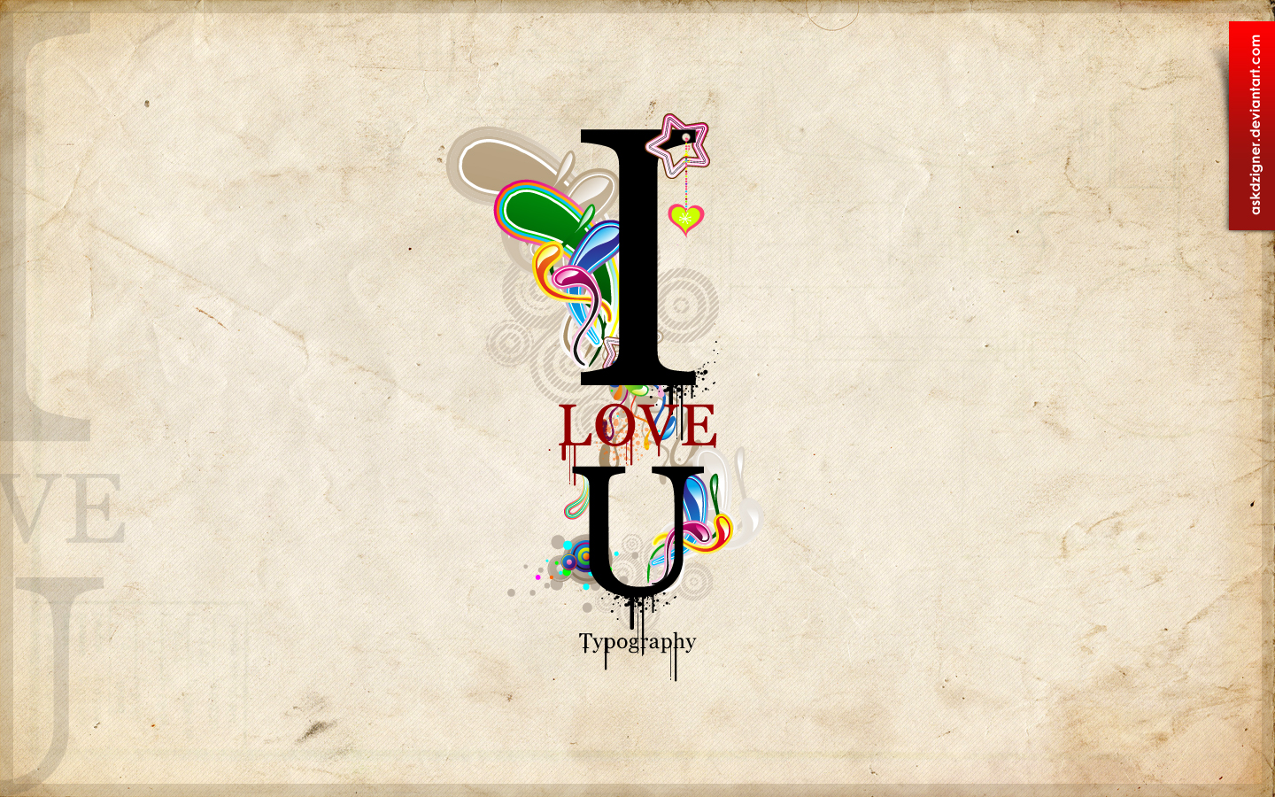 Love U Typography You Are Ing A Wallpaper