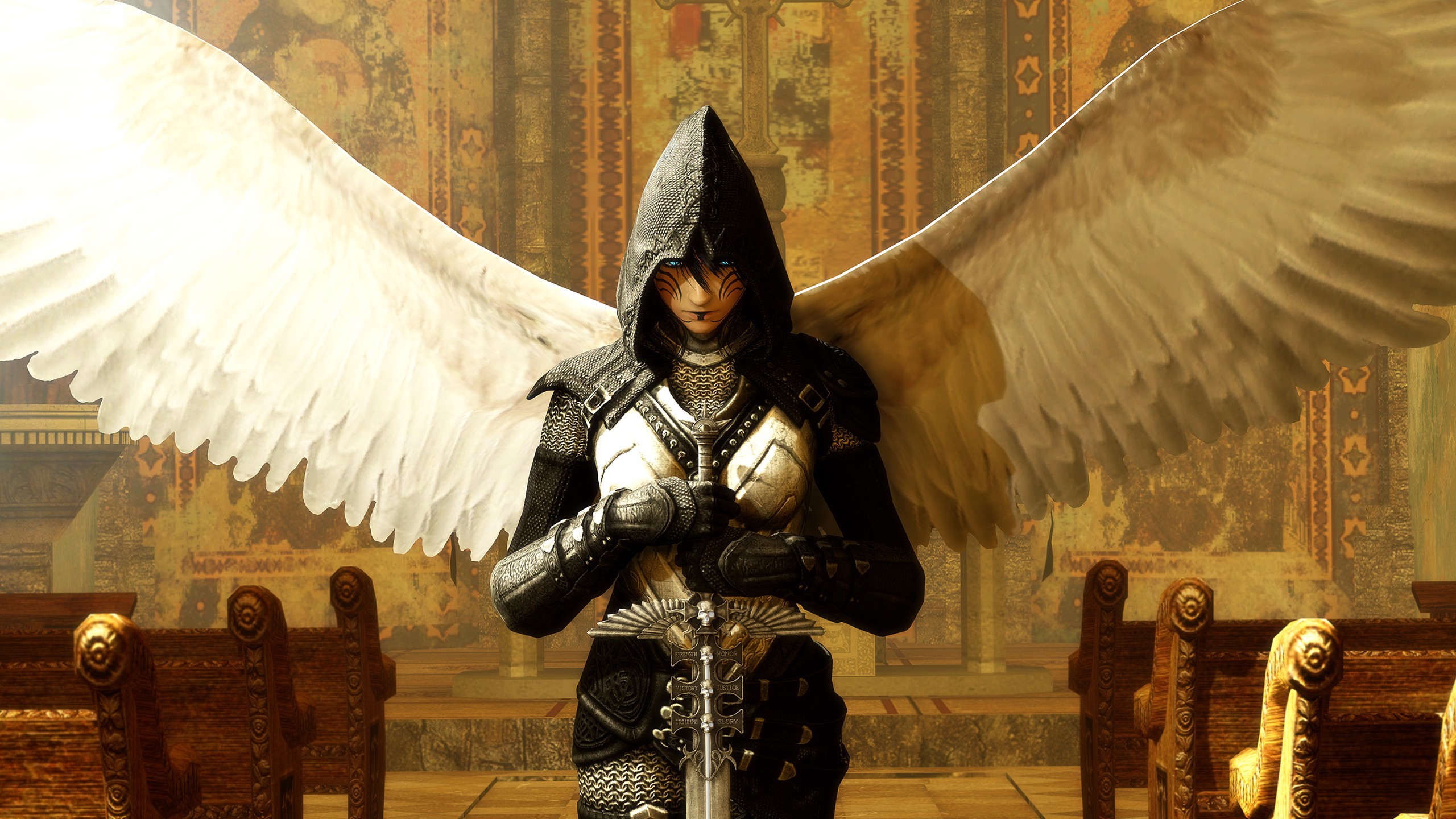 Angel In Armor With A Sword Wallpaper And Image