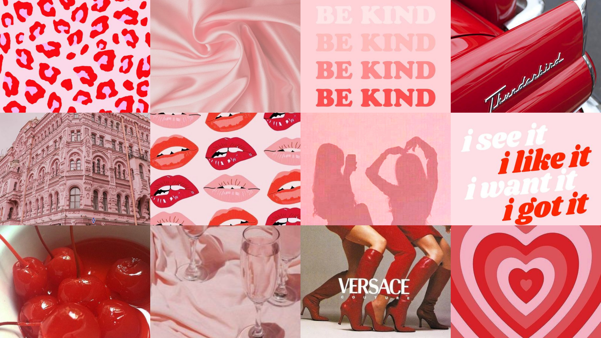 Valentines Day Grid Collage Cute Desktop Wallpaper