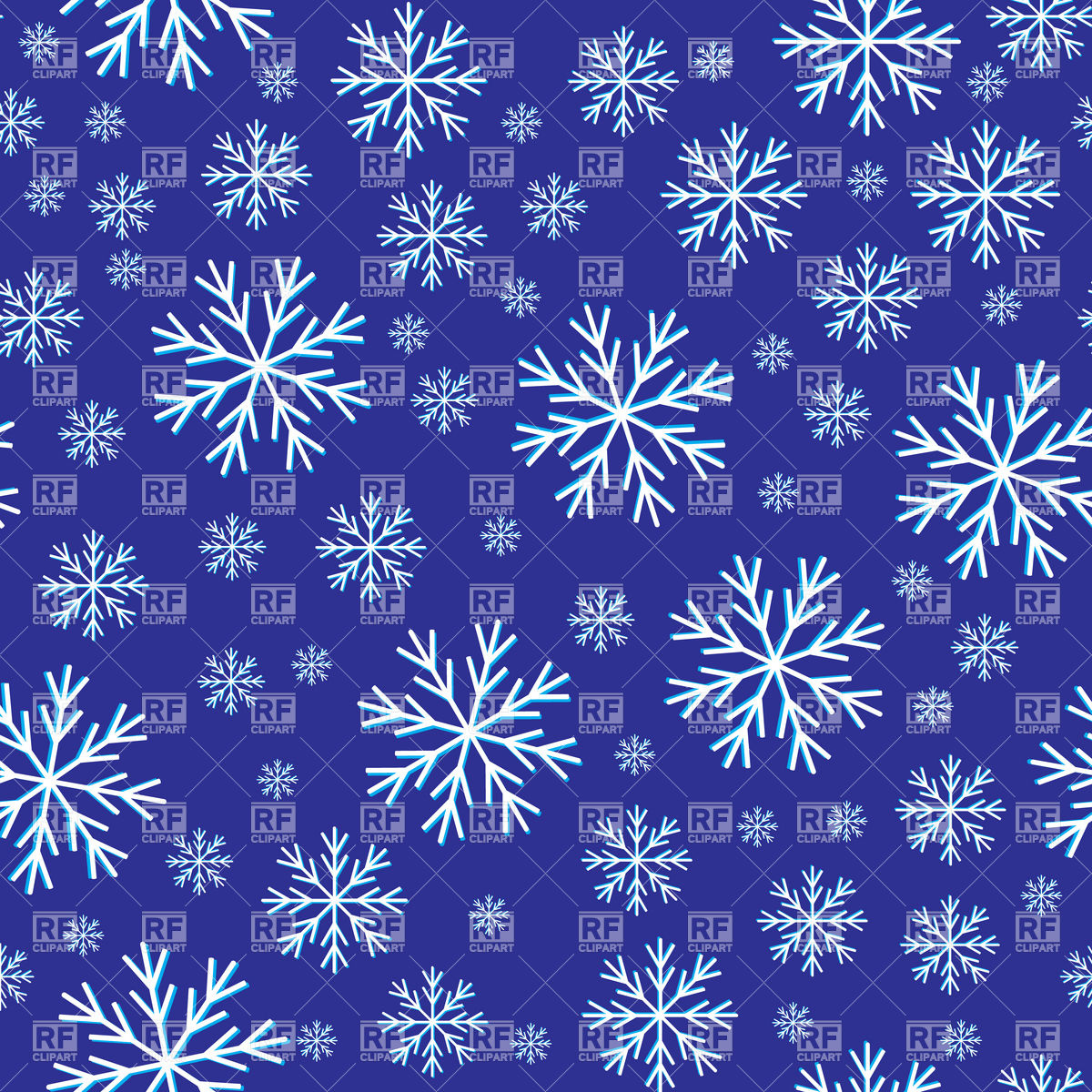 Seamless Winter Snowflakes Blue Background Vector Image