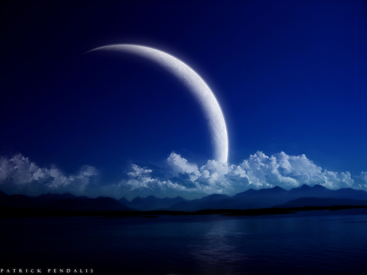 Big Blue Moon Wallpaper HD Background