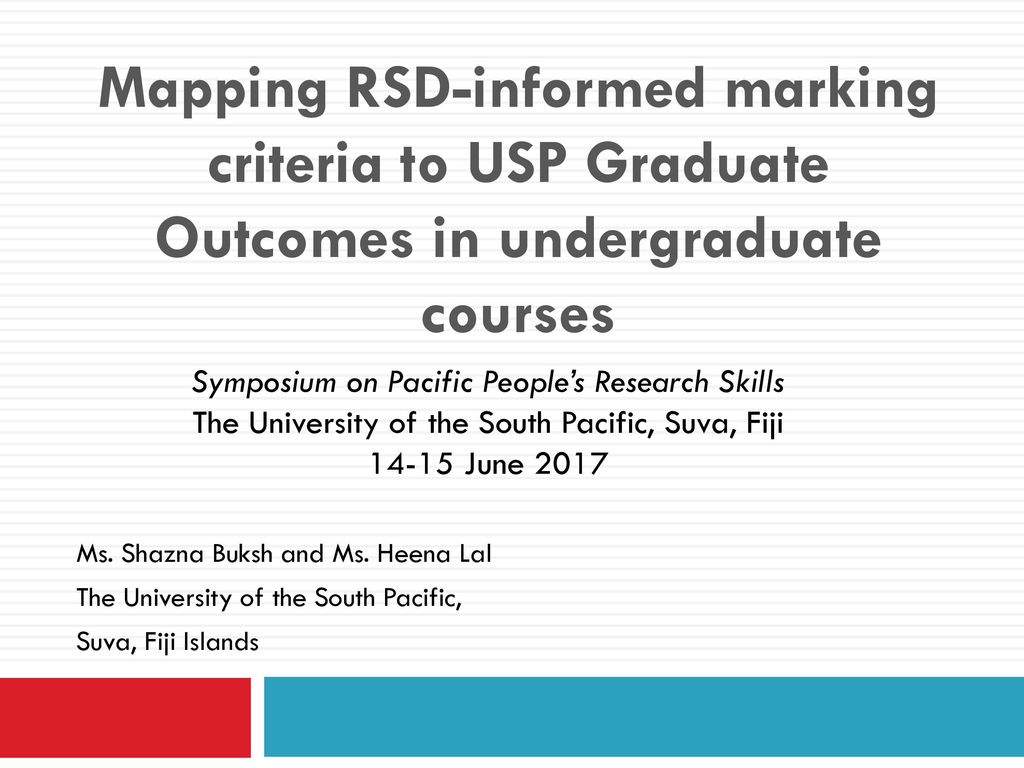 Symposium On Pacific People S Research Skills Ppt