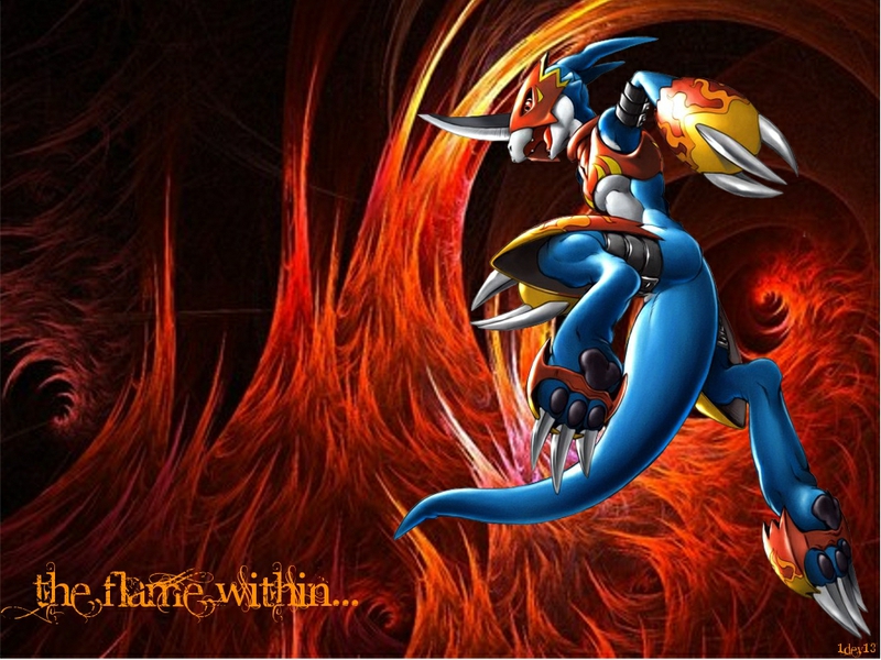 Davis Digimon Flamedramon Anime HD Wallpaper